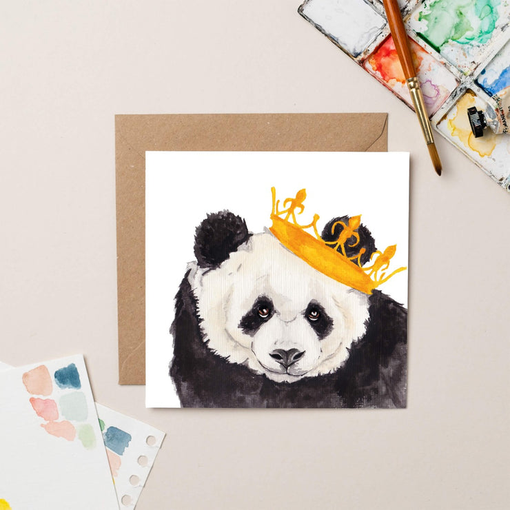 Panda King Greeting Card