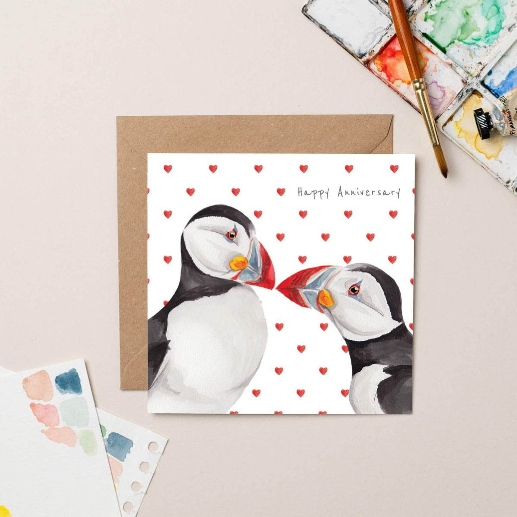 Anniversary Puffin Card - House of Cards