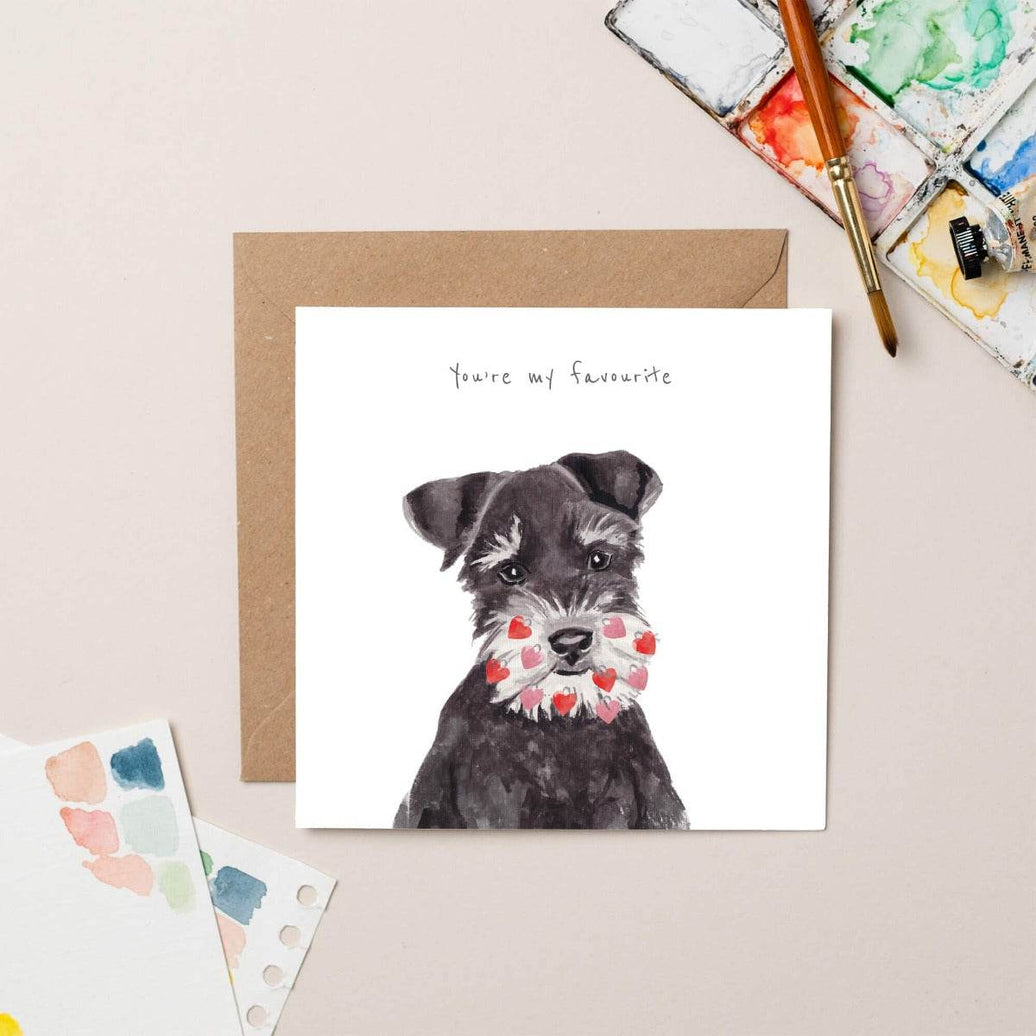 Anniversary Schnauzer Card - House of Cards