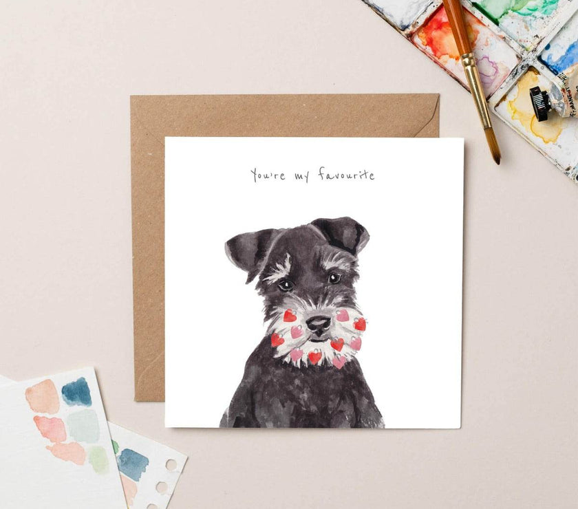 Anniversary Schnauzer Card - House of Cards