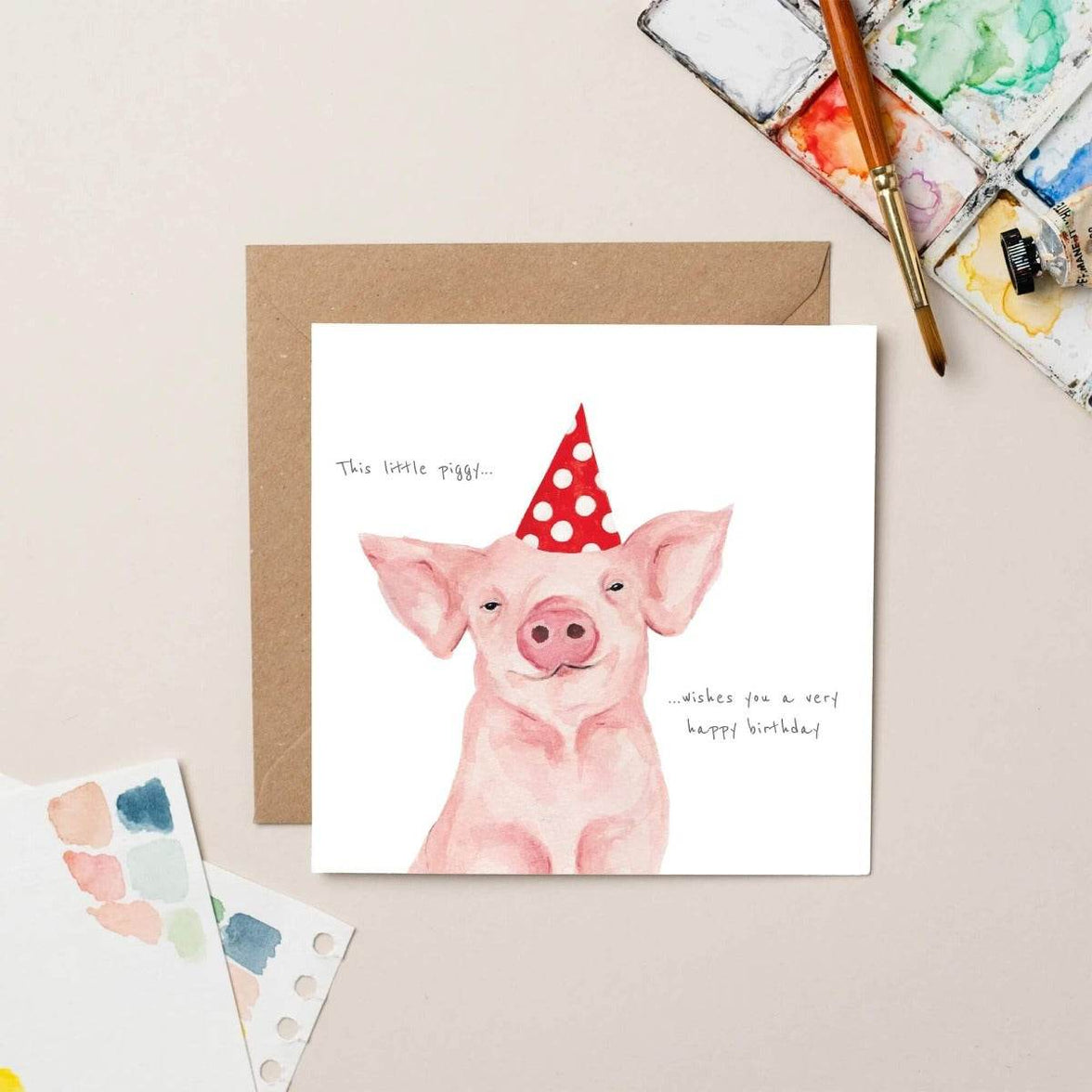 Little Piggy Birthday Card - House of Cards
