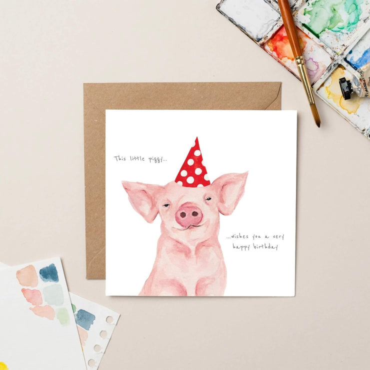 Little Piggy Birthday Card