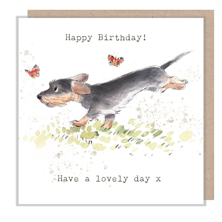 Dashing Dachshund Happy Birthday Card