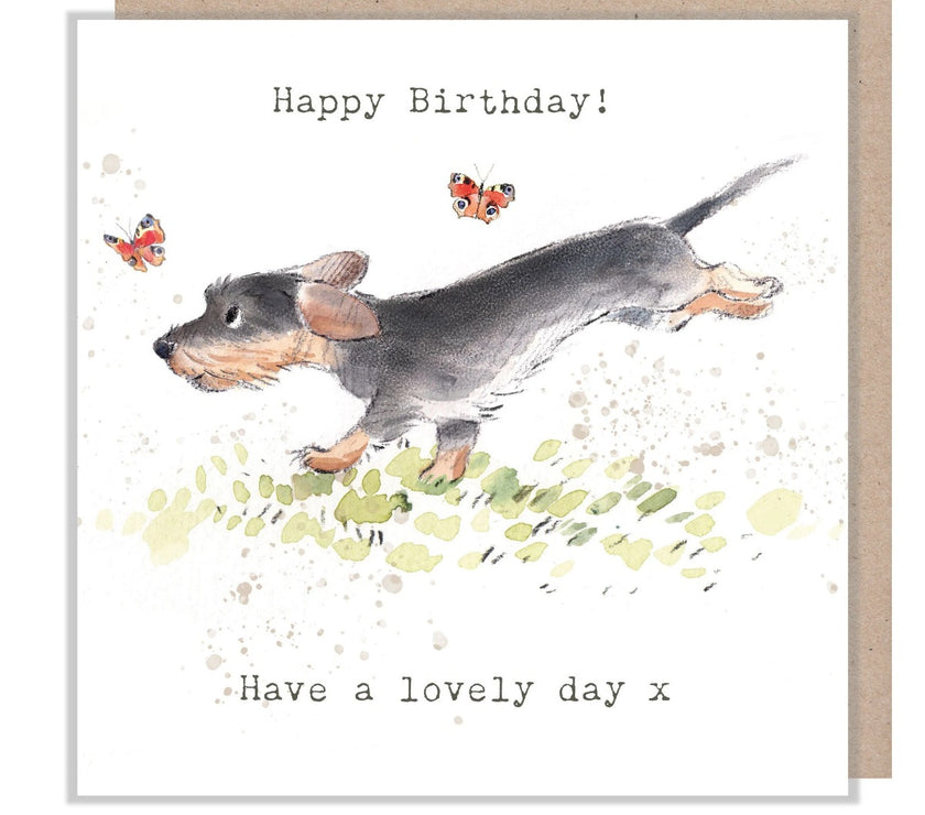 Dashing Dachshund Happy Birthday Card