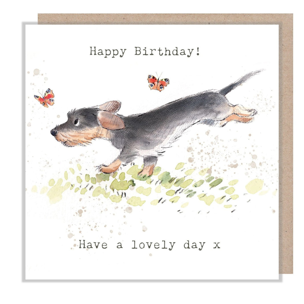 Dashing Dachshund Happy Birthday Card