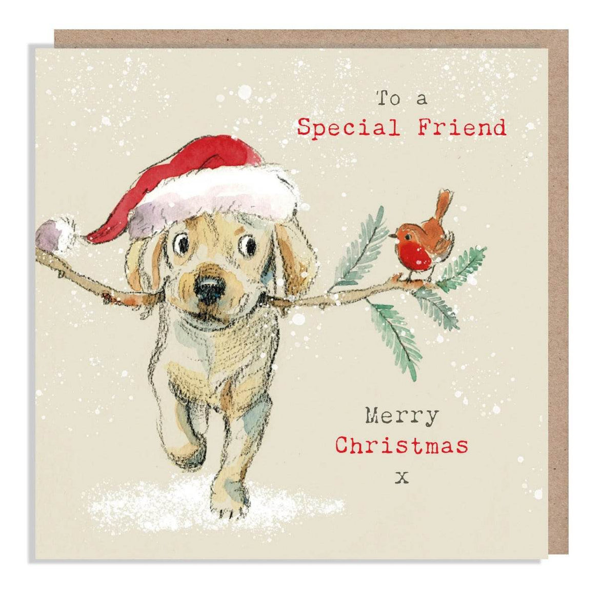 Dog Special Friend Merry Christmas Card - House of Cards