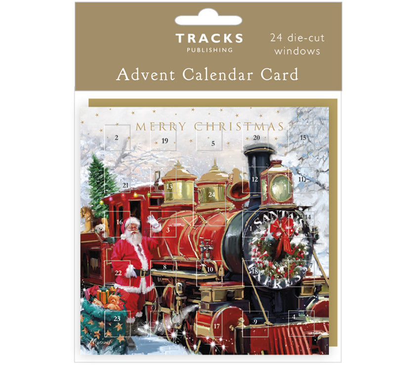 Santa Train Advent Calendar Card