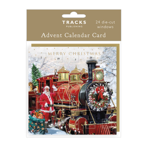 Santa Train Advent Calendar Card