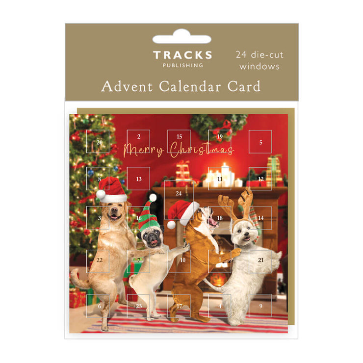 Dog Conga Advent Calendar Card