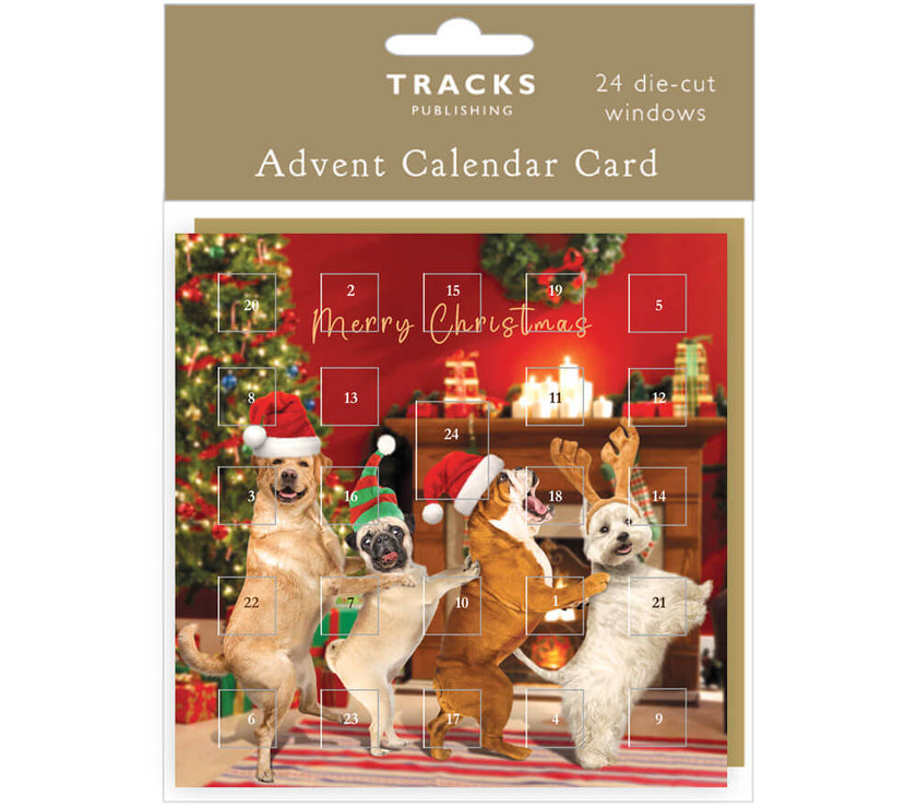 Dog Conga Advent Calendar Card