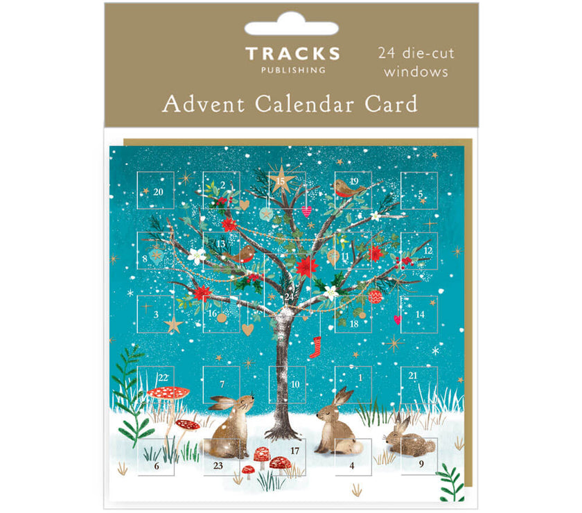 Wildlife Tree Advent Calendar Card