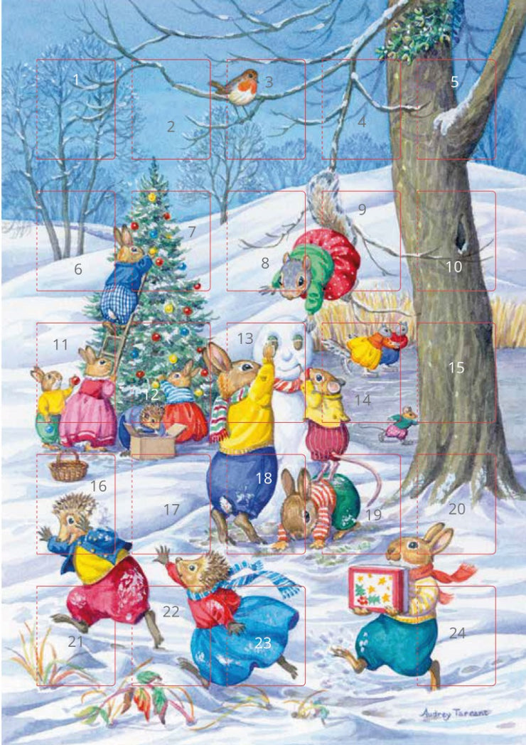 Nostalgic Snowscene Christmas Advent Card