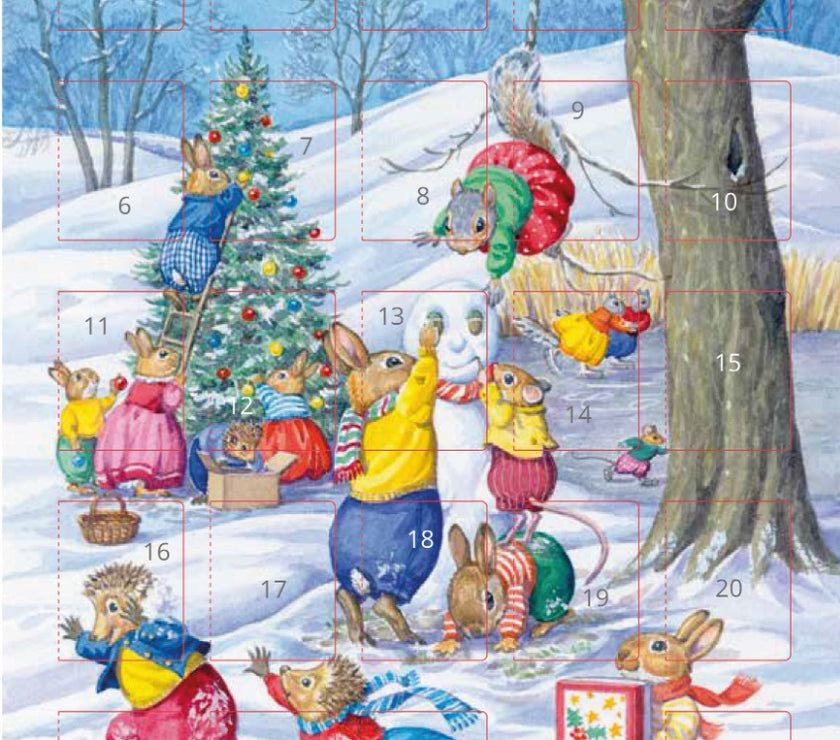 Nostalgic Snowscene Christmas Advent Card
