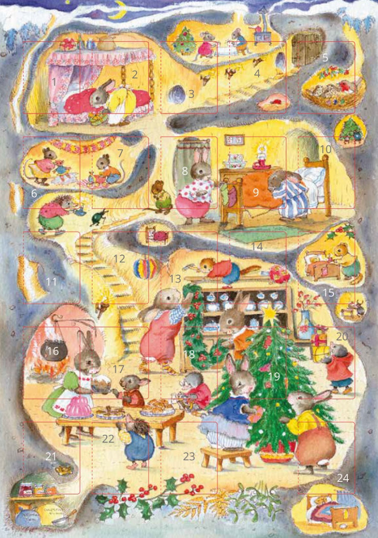 Rabbit Warren Christmas Advent Card