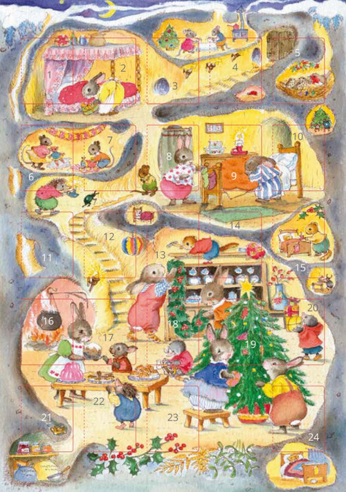 Rabbit Warren Christmas Advent Card