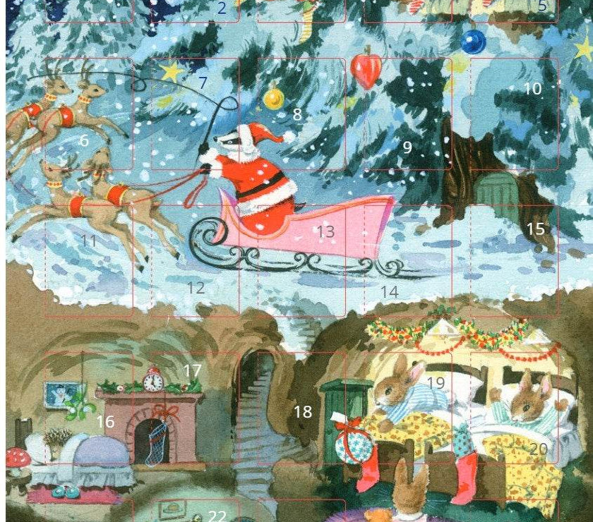 Badger Father Christmas Advent Card - House of Cards