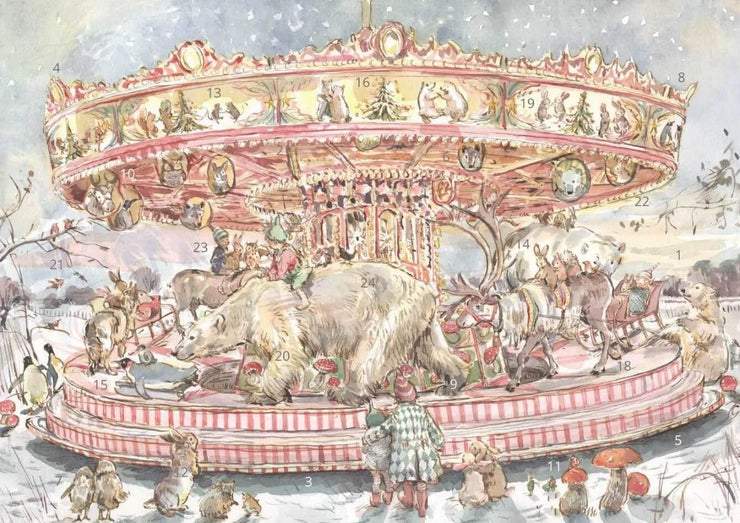 Winter Carousel A4 Christmas Advent Calendar