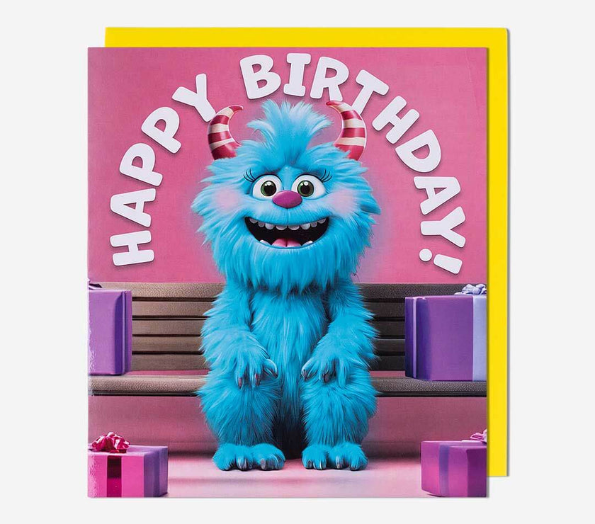 Pink Monster Birthday Card