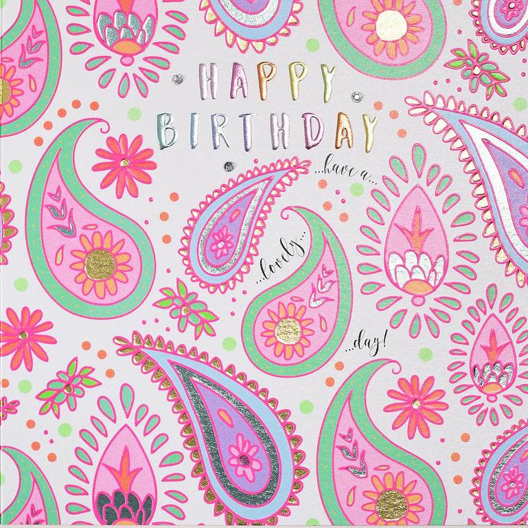 Fluorescent Happy Birthday Card - House of Cards