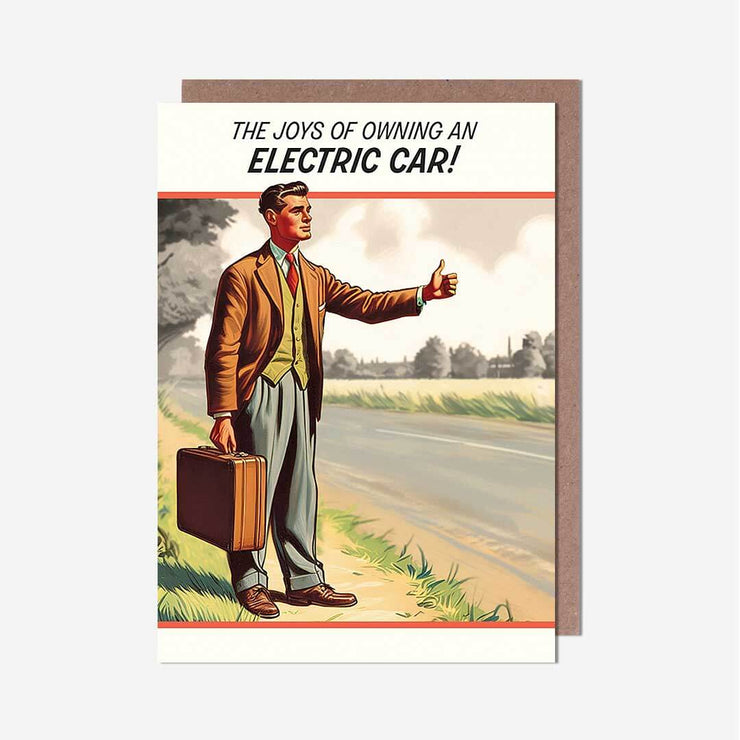 Electric Car Birthday Card