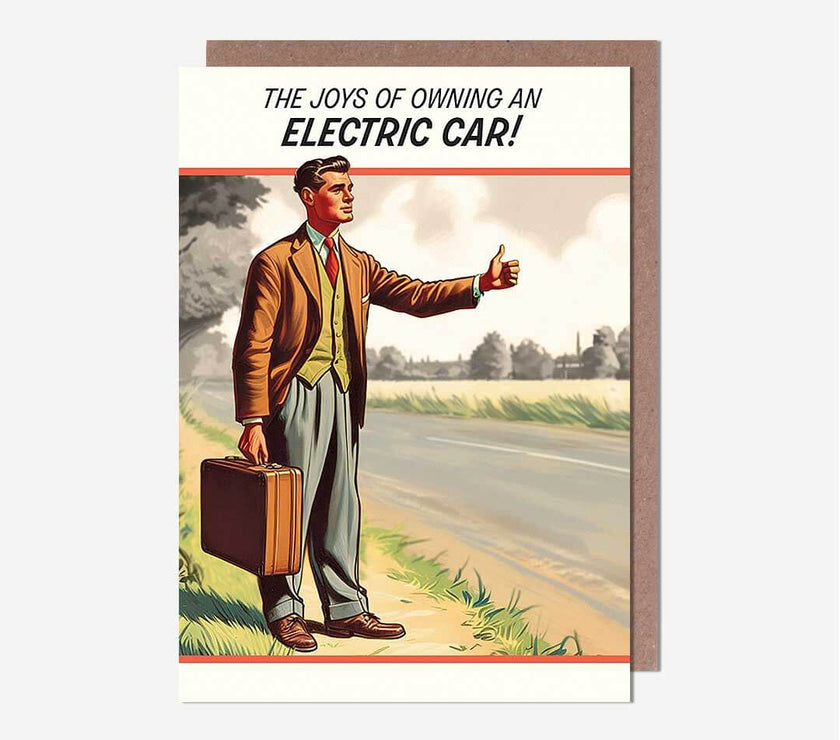 Electric Car Birthday Card