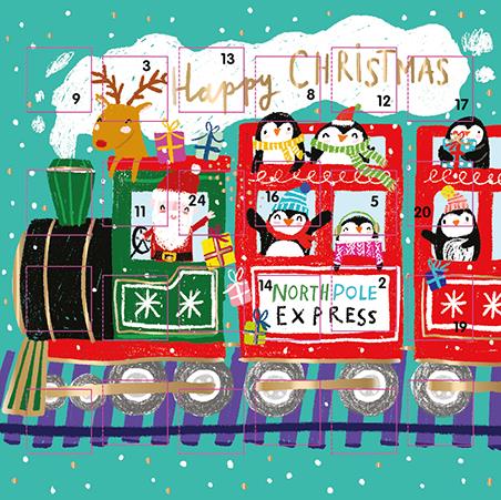 North Pole Express Advent Calendar Card