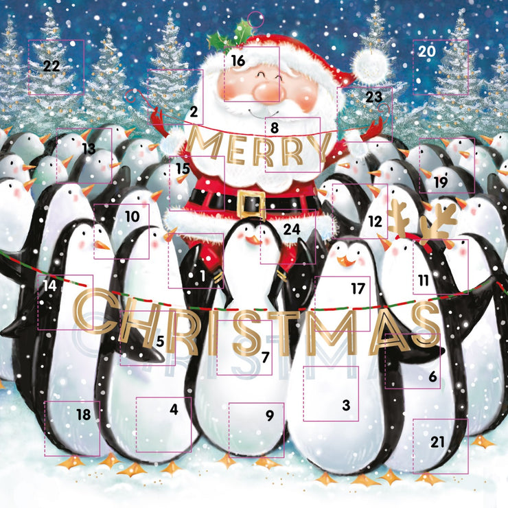 Santa and Penguins Merry Christmas Advent Calendar