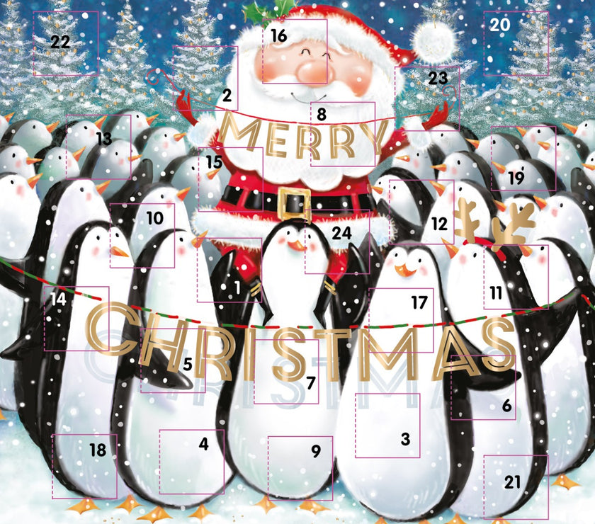Santa and Penguins Merry Christmas Advent Calendar