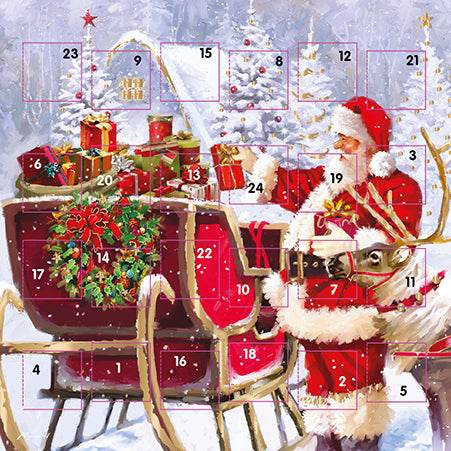 Santa's Sleigh of Gifts Advent Calendar Card - House of Cards