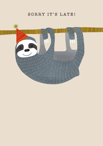 Late Sloth Greeting Card