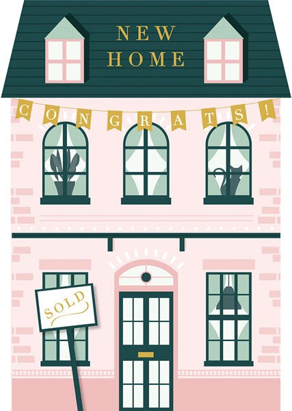 New Home Die Cut Greeting Card