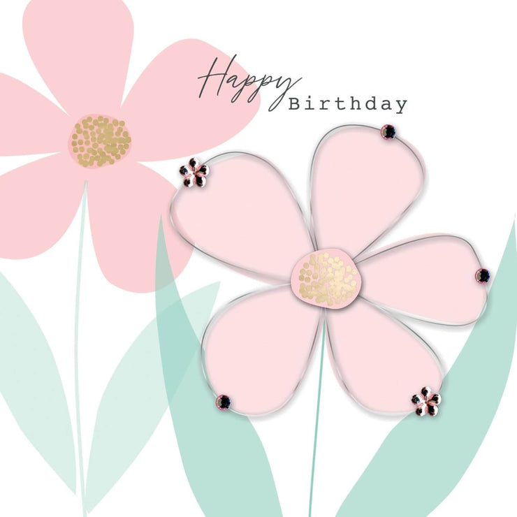 Flowers Jewels Birthday Card