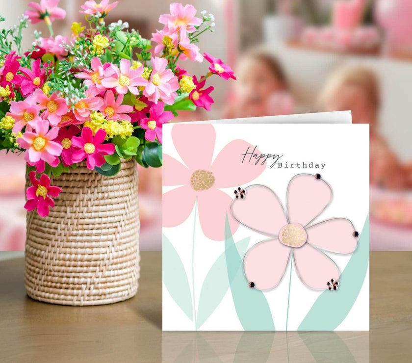Flowers Jewels Birthday Card