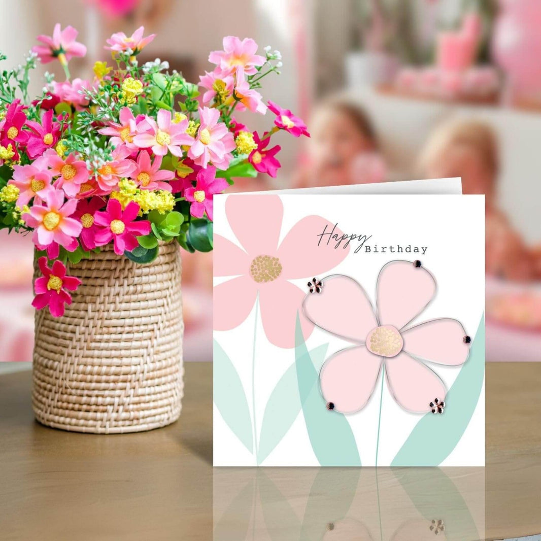 Flowers Jewels Birthday Card