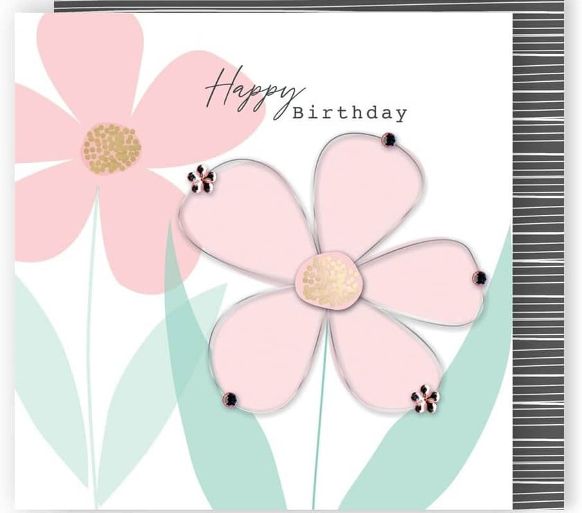 Flowers Jewels Birthday Card
