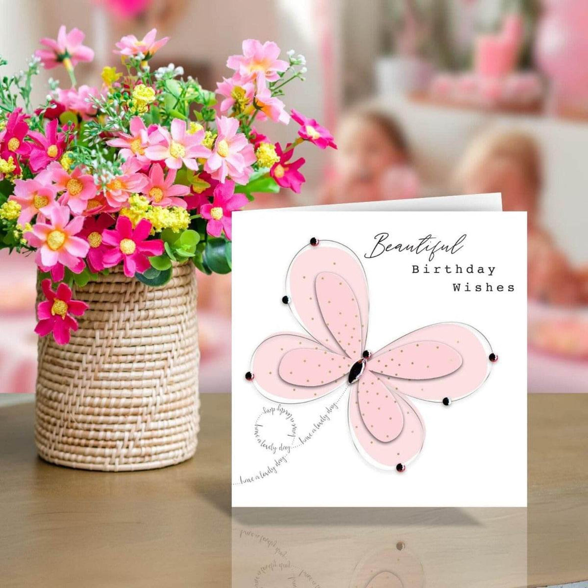 Butterfly Jewels Birthday Card - House of Cards