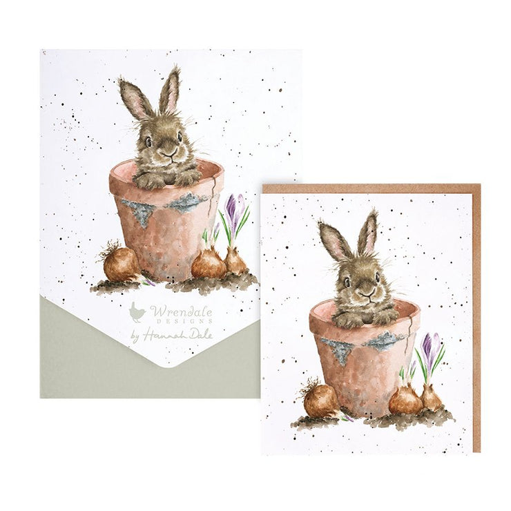 Flower Pot Rabbit Note Cards