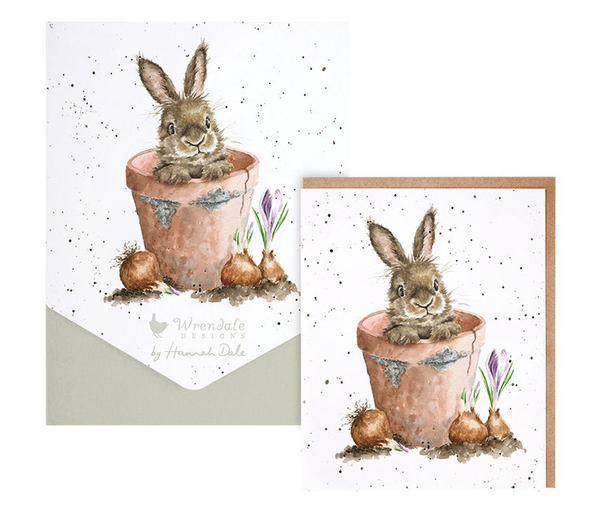 Flower Pot Rabbit Note Cards