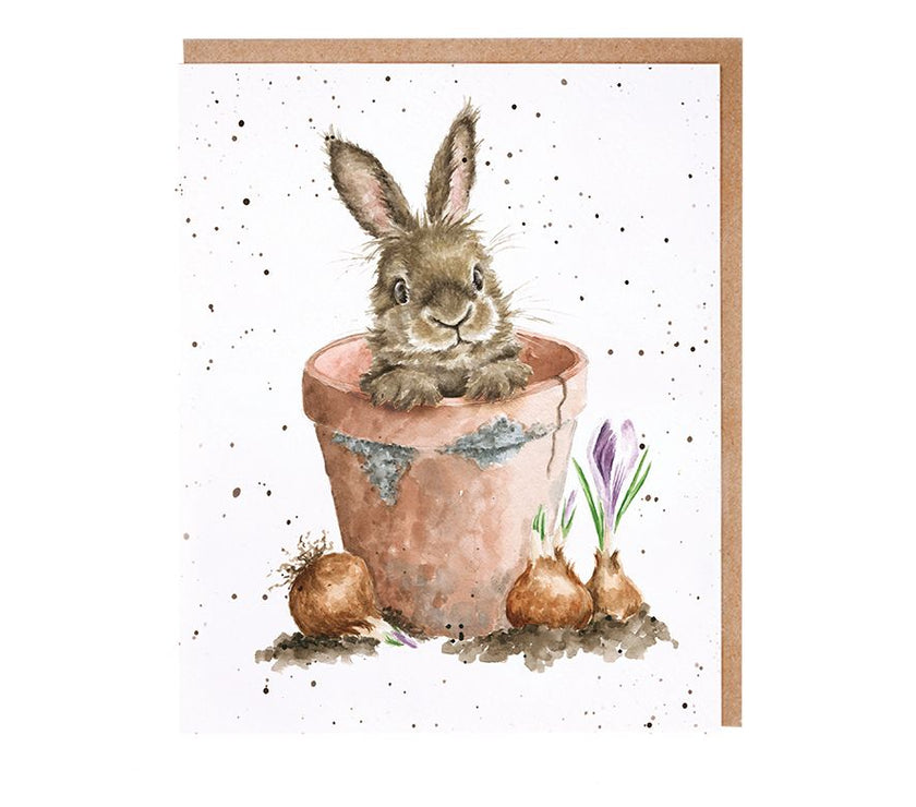 Flower Pot Rabbit Note Cards