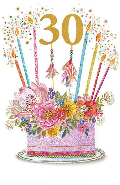 30th Cake Birthday Card - House of Cards