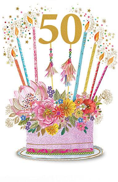 50th Presents Birthday Card - House of Cards