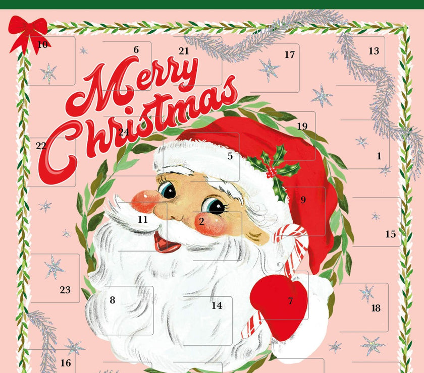 Vintage Santa Advent Calendar Card
