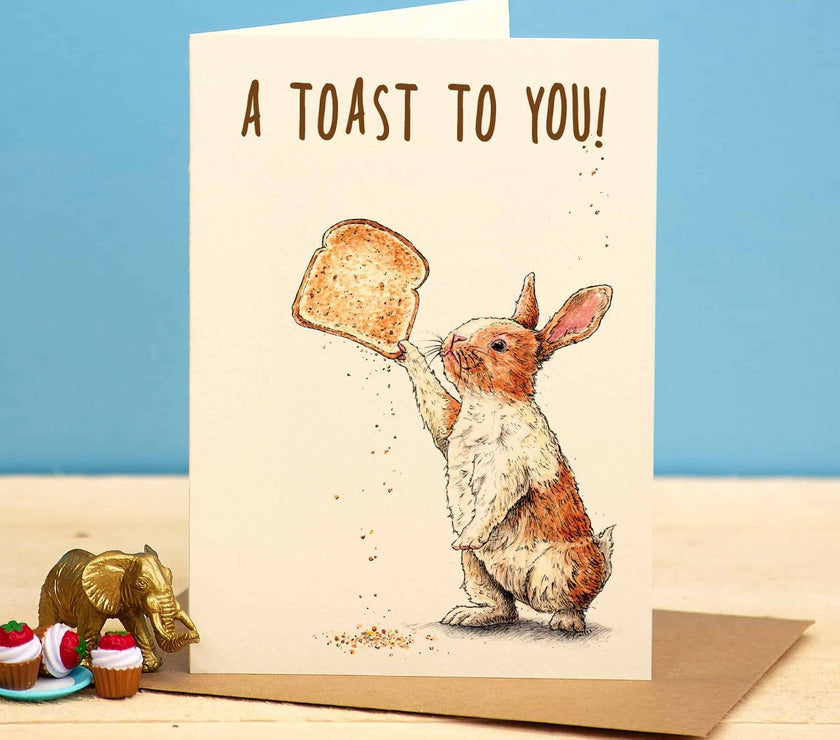 Rabbit Toast Birthday Card