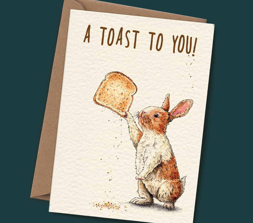 Rabbit Toast Birthday Card