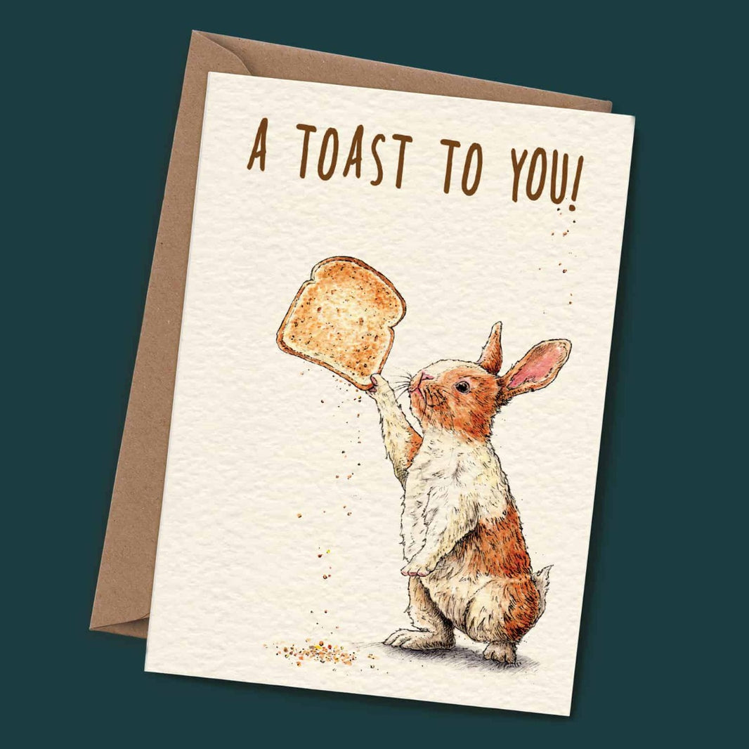 Rabbit Toast Birthday Card