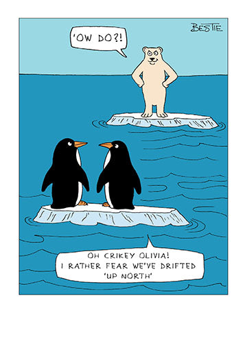 Penguins Up North Greeting Card