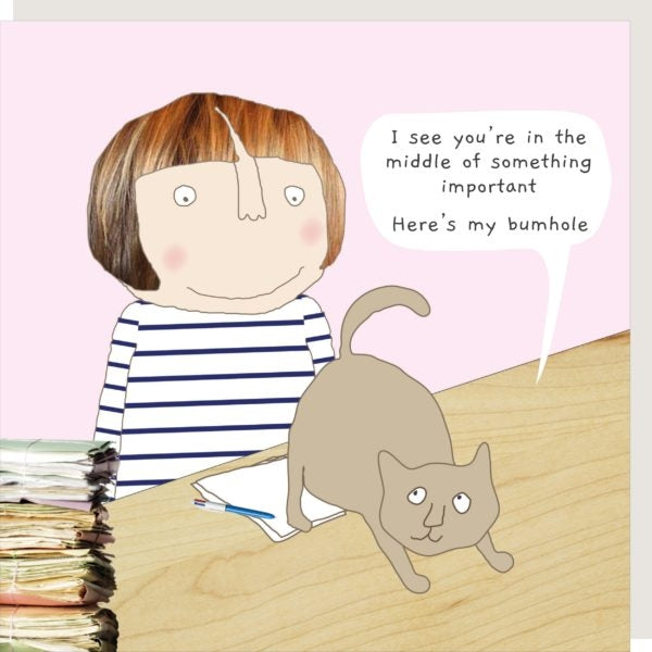 Cat Bumhole Greeting Card