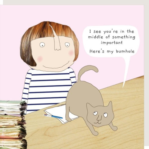 Cat Bumhole Greeting Card