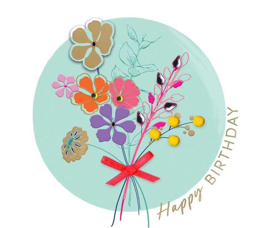 Flower Bouquet Birthday Card