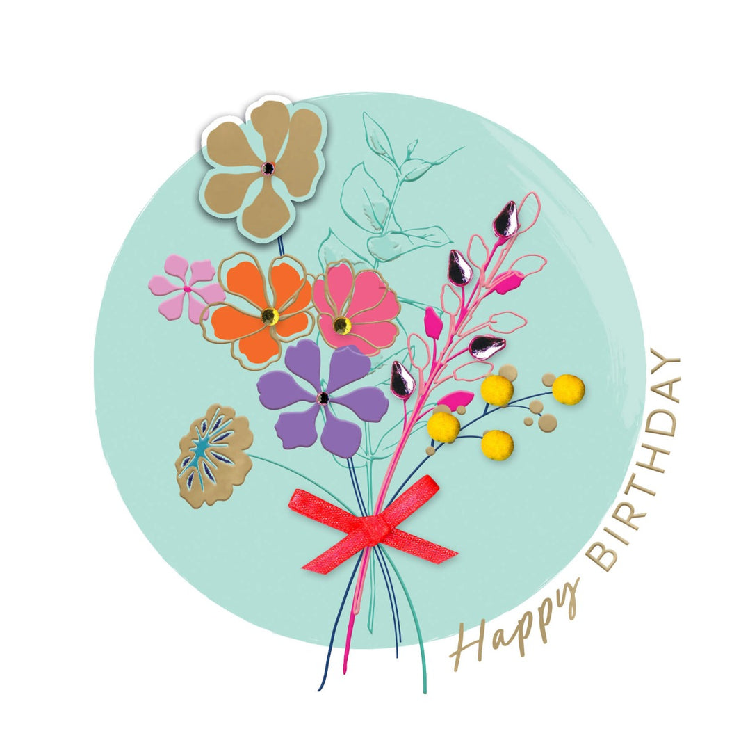 Flower Bouquet Birthday Card